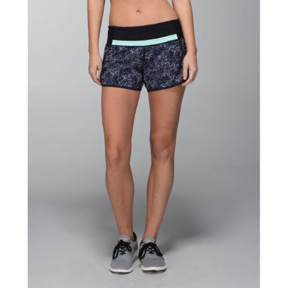 Lululemon Run Times Shorts 4-Way Stretch Black Mint Green Rocky Road Sand Dune 6
